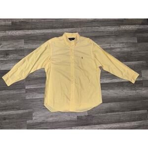 Ralph Lauren Men’s Button Down Shirt 16 1/2 X 32/33 Pale Yellow Black Label